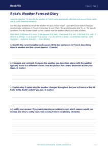 Free Weather Template | Year 5 Greater Depth | BookFlik