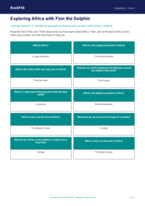 Free Africa Flashcards | Year 4 Supported | BookFlik