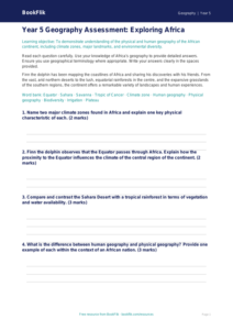 Free Africa Assessment | Year 5 Greater Depth | BookFlik
