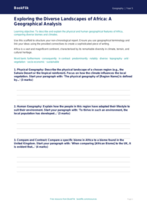 Free Africa Writing Frame | Year 5 Greater Depth | BookFlik