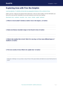 Free Asia Template | Year 4 Supported | BookFlik