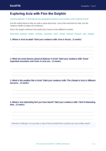 Free Asia Writing Frame | Year 4 Supported | BookFlik