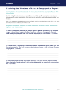 Free Asia Writing Frame | Year 5 Greater Depth | BookFlik