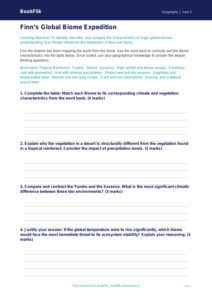 Free Biomes Activity Sheet | Year 5 Greater Depth | BookFlik