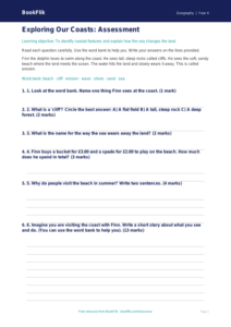 Free Coasts Assessment | Year 4 Supported | BookFlik