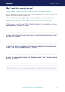 Free Coasts Writing Frame | Year 4 Supported | BookFlik