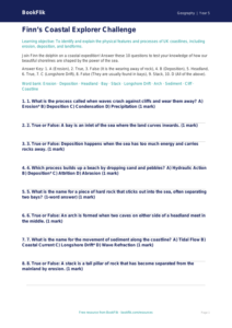 Free Coasts Quiz | Year 5 Greater Depth | BookFlik