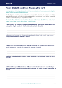 Free Continents And Oceans Activity Sheet | Year 5 Greater Depth | BookFlik