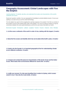 Free Continents And Oceans Assessment | Year 5 Greater Depth | BookFlik