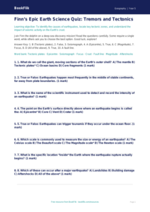 Free Earthquakes Quiz | Year 5 Greater Depth | BookFlik