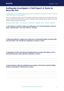 Free Earthquakes Template | Year 5 Greater Depth | BookFlik