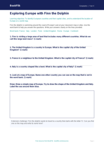 Free Europe Worksheet | Year 4 Supported | BookFlik