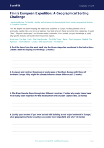 Free Europe Activity Sheet | Year 5 Greater Depth | BookFlik