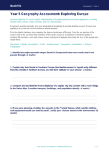 Free Europe Assessment | Year 5 Greater Depth | BookFlik