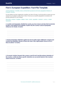 Free Europe Geography Worksheet | Year 5 Greater Depth | BookFlik