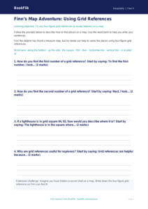 Free Grid References Writing Frame | Year 4 Supported | BookFlik