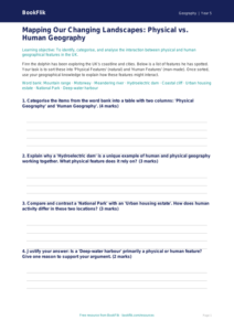 Free Human And Physical Geography Activity Sheet | Year 5 Greater Depth | BookFlik