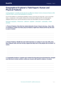 Free Human And Physical Geography Template | Year 5 Greater Depth | BookFlik