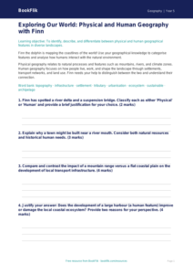 Free Human And Physical Geography Worksheet | Year 5 Greater Depth | BookFlik