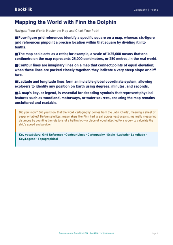 Free Map Skills Poster | Year 5 Greater Depth | BookFlik worksheet preview — Geography Map Skills