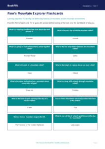 Free Mountains Flashcards | Year 4 Supported | BookFlik