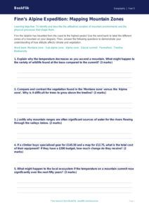 Free Mountains Activity Sheet | Year 5 Greater Depth | BookFlik