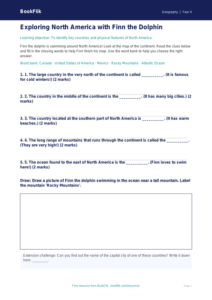 Free North America Activity Sheet | Year 4 Supported | BookFlik