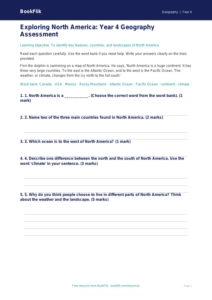 Free North America Assessment | Year 4 Supported | BookFlik