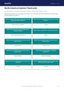 Free North America Flashcards | Year 4 Supported | BookFlik