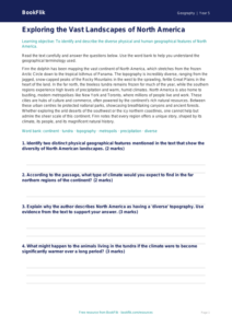 Free North America Comprehension | Year 5 Greater Depth | BookFlik