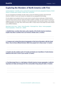 Free North America Worksheet | Year 5 Greater Depth | BookFlik