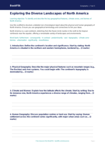 Free North America Writing Frame | Year 5 Greater Depth | BookFlik