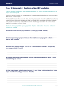 Free Population Assessment | Year 5 Greater Depth | BookFlik