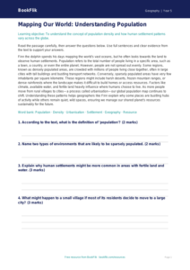 Free Population Comprehension | Year 5 Greater Depth | BookFlik