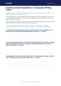 Free Population Writing Frame | Year 5 Greater Depth | BookFlik