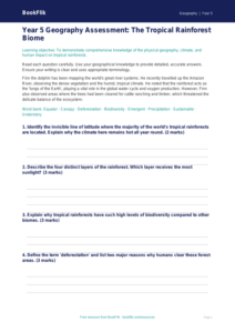 Free Rainforests Assessment | Year 5 Greater Depth | BookFlik