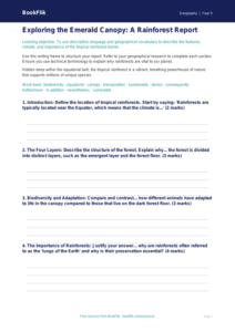 Free Rainforests Writing Frame | Year 5 Greater Depth | BookFlik