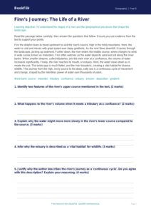 Free Rivers Comprehension | Year 5 Greater Depth | BookFlik