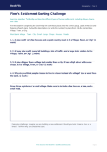 Free Settlements Activity Sheet | Year 4 Supported | BookFlik