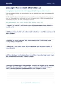 Free Settlements Assessment | Year 4 Supported | BookFlik