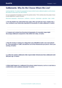 Free Settlements Worksheet | Year 5 Greater Depth | BookFlik