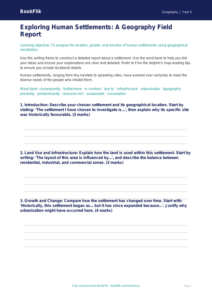 Free Settlements Writing Frame | Year 5 Greater Depth | BookFlik