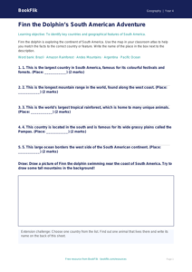 Free South America Activity Sheet | Year 4 Supported | BookFlik