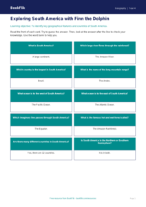 Free South America Flashcards | Year 4 Supported | BookFlik