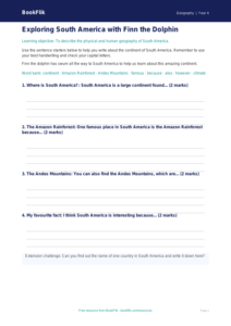 Free South America Writing Frame | Year 4 Supported | BookFlik