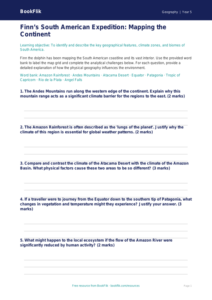 Free South America Activity Sheet | Year 5 Greater Depth | BookFlik