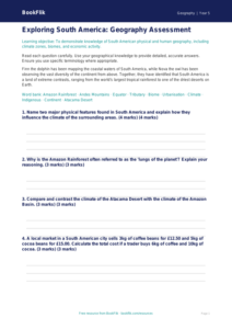 Free South America Assessment | Year 5 Greater Depth | BookFlik