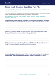 Free South America Template | Year 5 Greater Depth | BookFlik