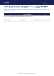 Free South America Word Mat | Year 5 Greater Depth | BookFlik