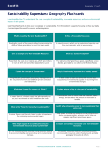 Free Sustainability Flashcards | Year 5 Greater Depth | BookFlik